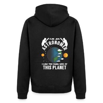 Astronome : J’aime le côté obscur de cette planète - Veste à capuche bio Premium Unisexe - noir - Dos - Nico (187cm)