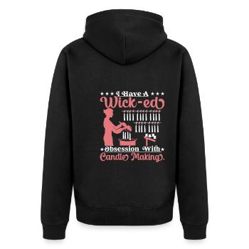 J’ai une obsession pour la fabrication de bougies. - Veste à capuche bio Premium Unisexe - noir - Dos - Nico (187cm)
