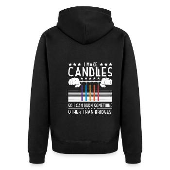 Je fabrique des bougies - Veste à capuche bio Premium Unisexe - noir - Dos - Nico (187cm)