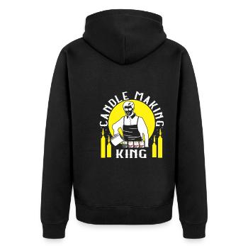 Roi de fabrication de bougies - Veste à capuche bio Premium Unisexe - noir - Dos - Nico (187cm)