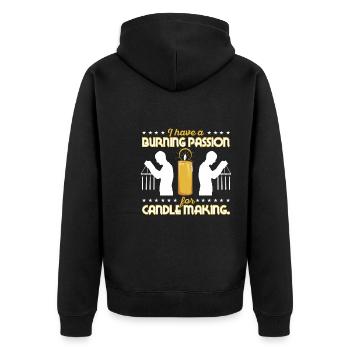 J’ai une passion brûlante pour la fabrication de bougies. - Veste à capuche bio Premium Unisexe - noir - Dos - Nico (187cm)