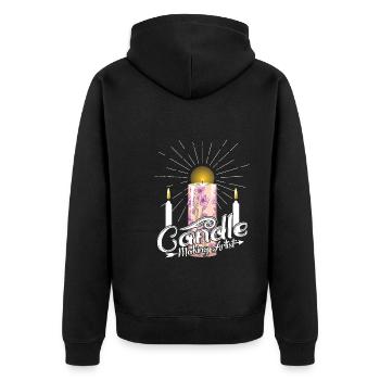 Artiste de fabrication de bougies - Veste à capuche bio Premium Unisexe - noir - Dos - Nico (187cm)