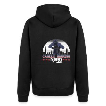 Fabrication de bougies Nerd - Veste à capuche bio Premium Unisexe - noir - Dos - Nico (187cm)