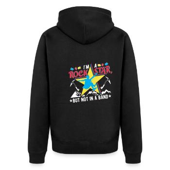 I'm a rock star, but not in a band - Unisex Premium Organic Zip Hoodie - black - Back - Nico (187cm)