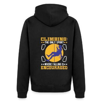 The only sport where falling is encouraged - Unisex Premium Organic Zip Hoodie - black - Back - Nico (187cm)