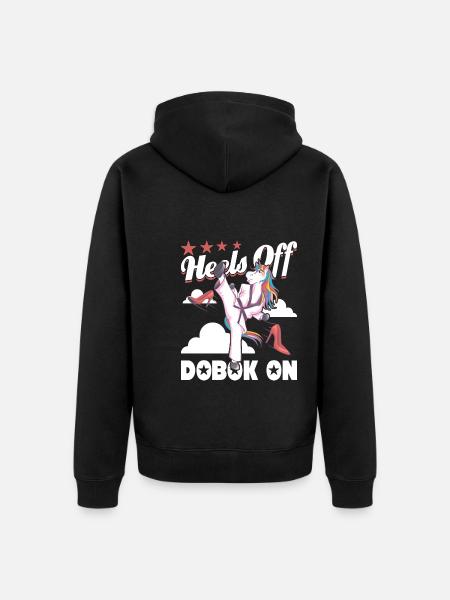 Absätze von Dobok an - Unisex Premium Bio Zip Hoodie - Schwarz