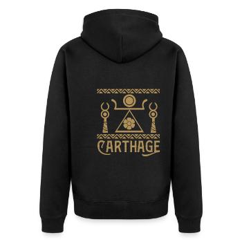 Karthago - Unisex Premium Bio Zip Hoodie - Schwarz - Hinten - Nico (187cm)
