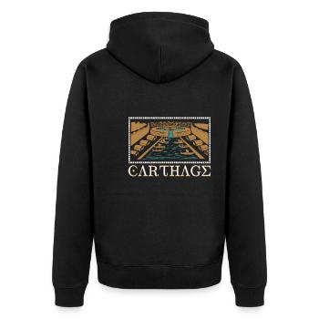 Karthago - Unisex Premium Bio Zip Hoodie - Schwarz - Hinten - Nico (187cm)