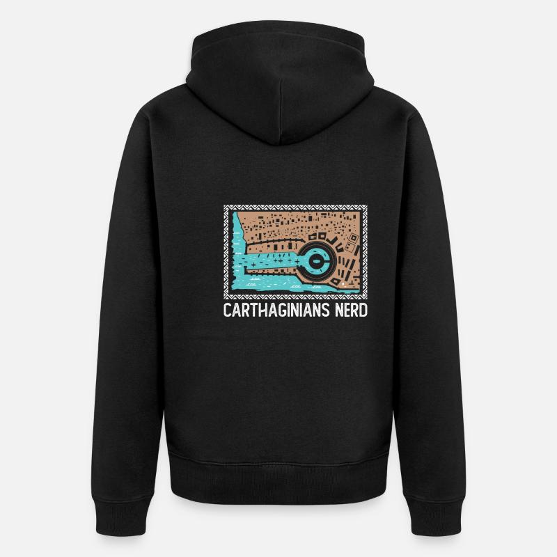 Karthager Nerd - Unisex Premium Bio Zip Hoodie - Schwarz