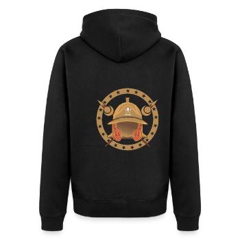 Karthago-Helm - Unisex Premium Bio Zip Hoodie - Schwarz - Hinten - Nico (187cm)