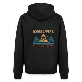 Aquascaper: Pflanzen trimmen und Fische anstarren - Unisex Premium Bio Zip Hoodie - Schwarz - Hinten - Nico (187cm)