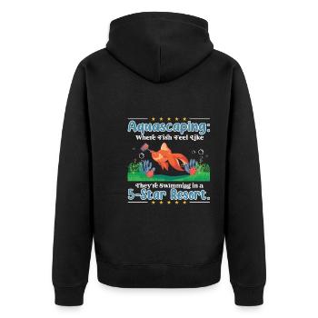 Aquascaping: in einem 5-Sterne-Resort. - Unisex Premium Bio Zip Hoodie - Schwarz - Hinten - Nico (187cm)