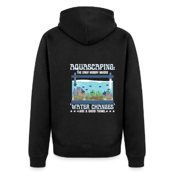wo "Wasserwechsel" eine gute Sache sind. - Unisex Premium Bio Zip Hoodie - Schwarz - Hinten - Nico (187cm)