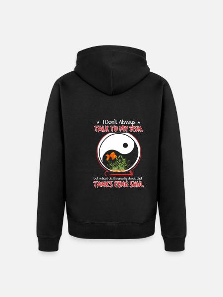 Talk about fish feng-shui - Unisex Premium Organic Zip Hoodie - black