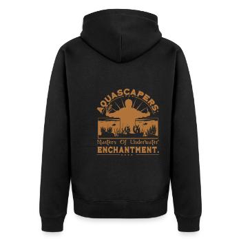Aquascaper: Meister der Unterwasser-Verzauberung. - Unisex Premium Bio Zip Hoodie - Schwarz - Hinten - Nico (187cm)