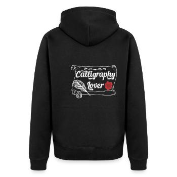 Amoureux de la calligraphie - Veste à capuche bio Premium Unisexe - noir - Dos - Nico (187cm)