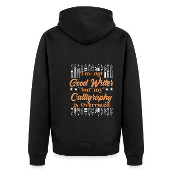 pas bon écrivain mais ma calligraphie est exagérée - Veste à capuche bio Premium Unisexe - noir - Dos - Nico (187cm)