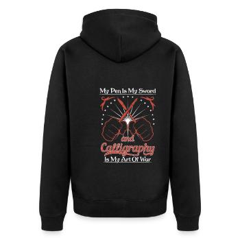 La plume est mon épée, et la calligraphie est mon art de la guerre. - Veste à capuche bio Premium Unisexe - noir - Dos - Nico (187cm)