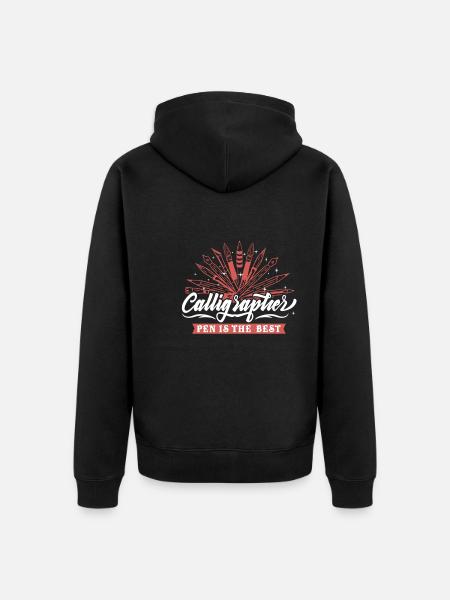Kalligraphenstift ist der beste - Unisex Premium Bio Zip Hoodie - Schwarz