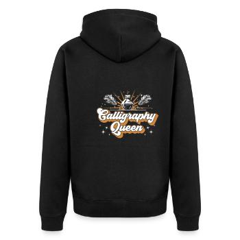 Reine de la calligraphie - Veste à capuche bio Premium Unisexe - noir - Dos - Nico (187cm)
