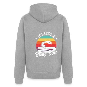 It'sssss a rosy boa - Unisex Premium Organic Zip Hoodie - heather grey - Back - Nico (187cm)