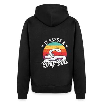 Es ist eine rosige Boa - Unisex Premium Bio Zip Hoodie - Schwarz - Hinten - Nico (187cm)