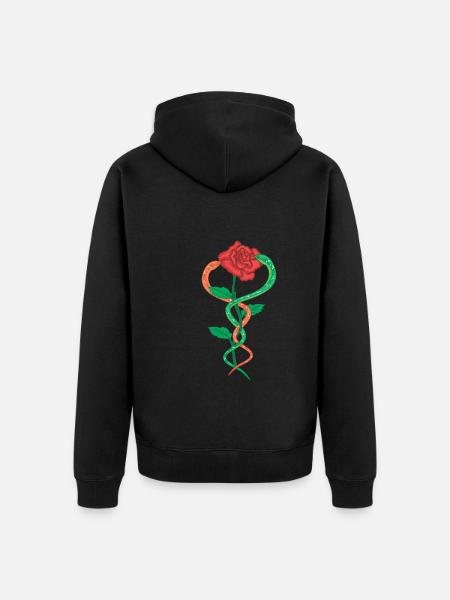 Schlange - Unisex Premium Bio Zip Hoodie - Schwarz