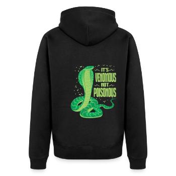 Es ist giftig, nicht giftig - Unisex Premium Bio Zip Hoodie - Schwarz - Hinten - Nico (187cm)