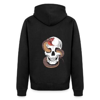 Schlangen - Unisex Premium Bio Zip Hoodie - Schwarz - Hinten - Nico (187cm)