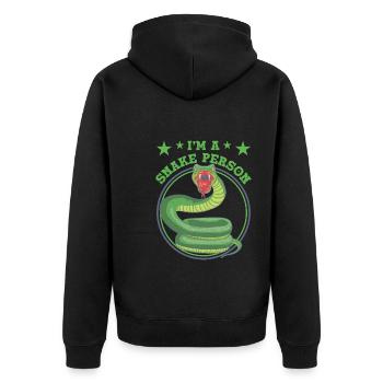Je suis une personne serpent - Veste à capuche bio Premium Unisexe - noir - Dos - Nico (187cm)