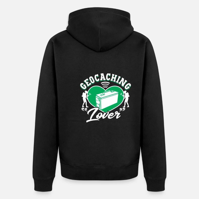 Geocaching-Liebhaber - Unisex Premium Bio Zip Hoodie - Schwarz