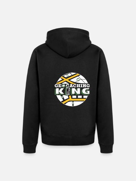 Geocaching-König - Unisex Premium Bio Zip Hoodie - Schwarz
