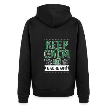 Restez calme et restez concentré ! - Veste à capuche bio Premium Unisexe - noir - Dos - Nico (187cm)