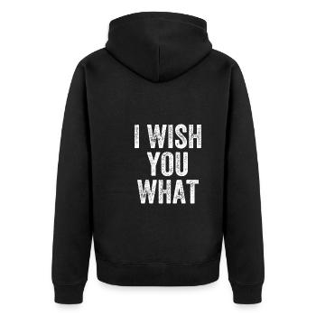 Je vous souhaite ce que Denglish - Veste à capuche bio Premium Unisexe - noir - Dos - Nico (187cm)