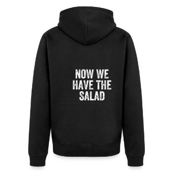 Now We Have The Salad Denglish - Unisex Premium Organic Zip Hoodie - black - Back - Nico (187cm)