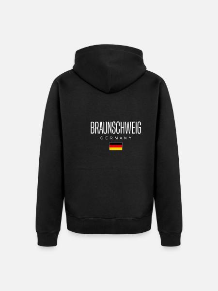 Braunschweig - Unisex Premium Organic Zip Hoodie - black