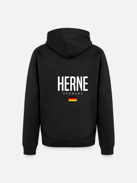 Herne - Unisex Premium Organic Zip Hoodie - black
