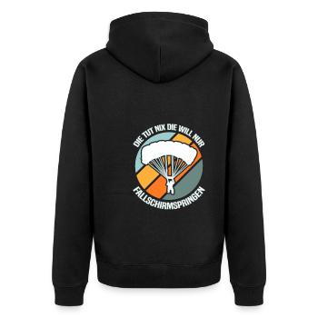 Skydiving Skydiver - Unisex Premium Organic Zip Hoodie - black - Back - Nico (187cm)