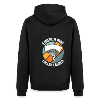 Skydiving Skydiver - Unisex Premium Organic Zip Hoodie - black - Back - Nico (187cm)