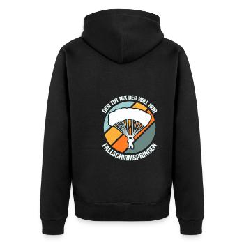 Skydiving Skydiver - Unisex Premium Organic Zip Hoodie - black - Back - Nico (187cm)