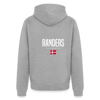 Randers Dänemark - Unisex Premium Bio Zip Hoodie - Grau meliert - Hinten - Nico (187cm)