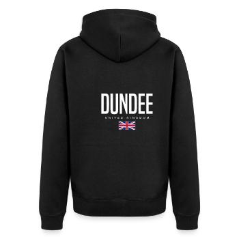 Dundee, United Kingdom - Unisex Premium Organic Zip Hoodie - black - Back - Nico (187cm)