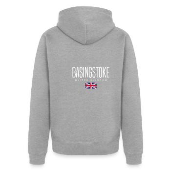 Basingstoke, Royaume-Uni - Veste à capuche bio Premium Unisexe - gris chiné - Dos - Nico (187cm)