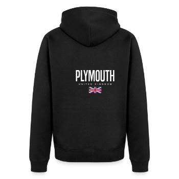Plymouth, Angleterre, Royaume-Uni - Veste à capuche bio Premium Unisexe - noir - Dos - Nico (187cm)