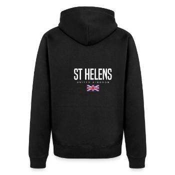 St. Helens, Angleterre, Royaume-Uni - Veste à capuche bio Premium Unisexe - noir - Dos - Nico (187cm)