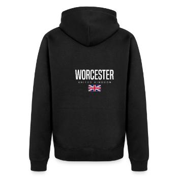 Worcester, Angleterre, Royaume-Uni - Veste à capuche bio Premium Unisexe - noir - Dos - Nico (187cm)