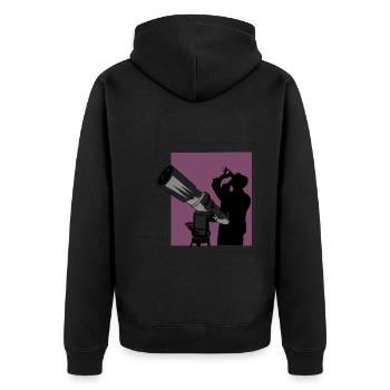 Star gazing Astronomy - Unisex Premium Organic Zip Hoodie - black - Back - Nico (187cm)