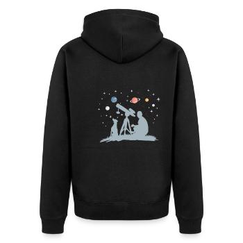 Star gazing - Unisex Premium Organic Zip Hoodie - black - Back - Nico (187cm)