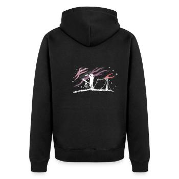 Sternenbeobachtung Astronomie - Unisex Premium Bio Zip Hoodie - Schwarz - Hinten - Nico (187cm)