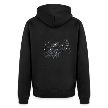 Sternenbeobachtung Astronomie - Unisex Premium Bio Zip Hoodie - Schwarz - Hinten - Nico (187cm)